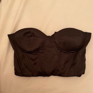 Black Tie Strapless Top